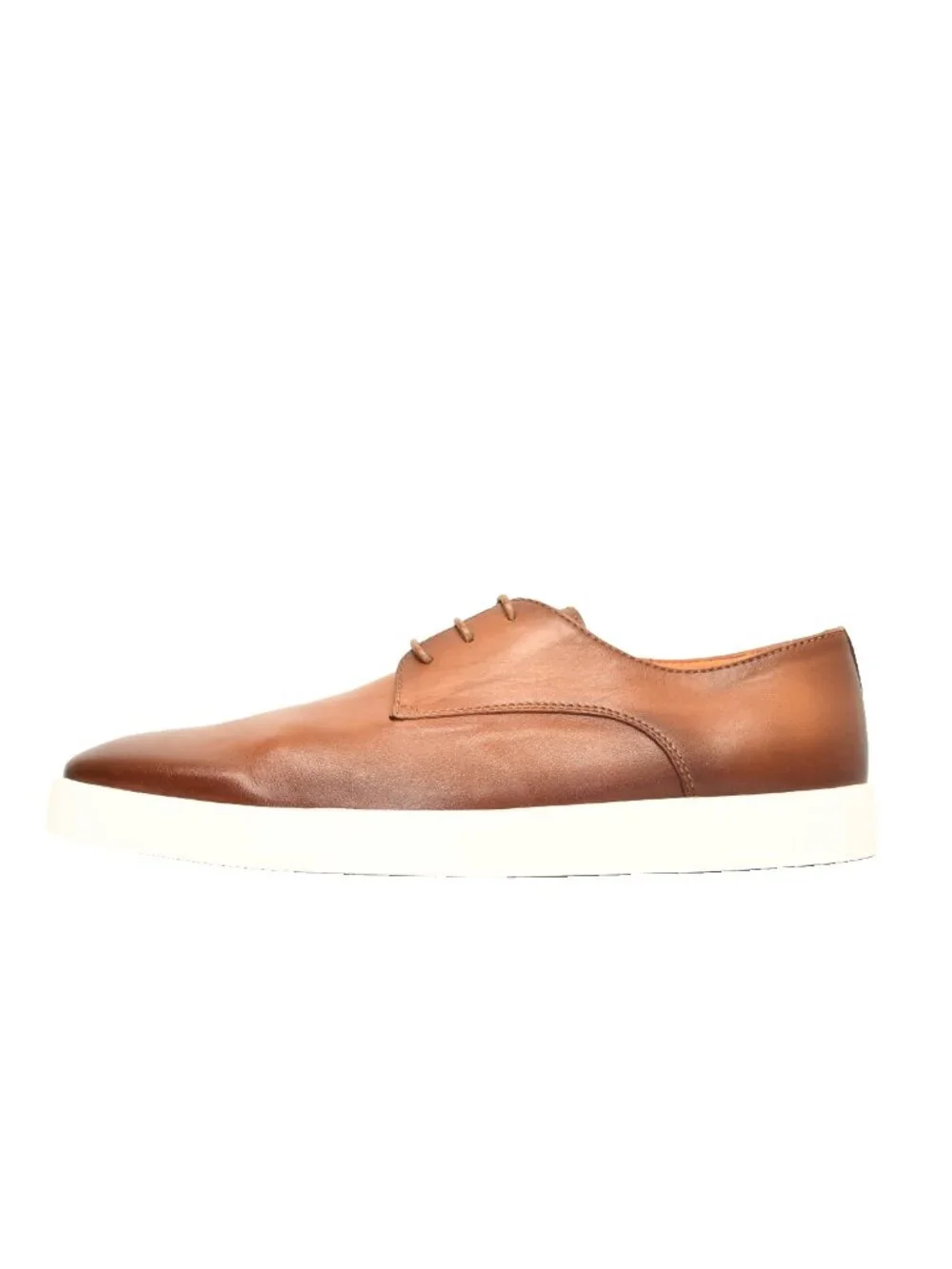 New! Santoni Dilate Men's Brown Leather Derby Shoe 13D US 12 UK DD543